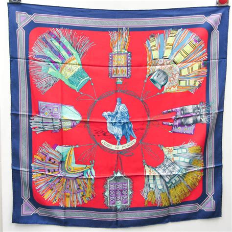 hermes cuirs du desert scarf|Cuirs du désert red, blue .